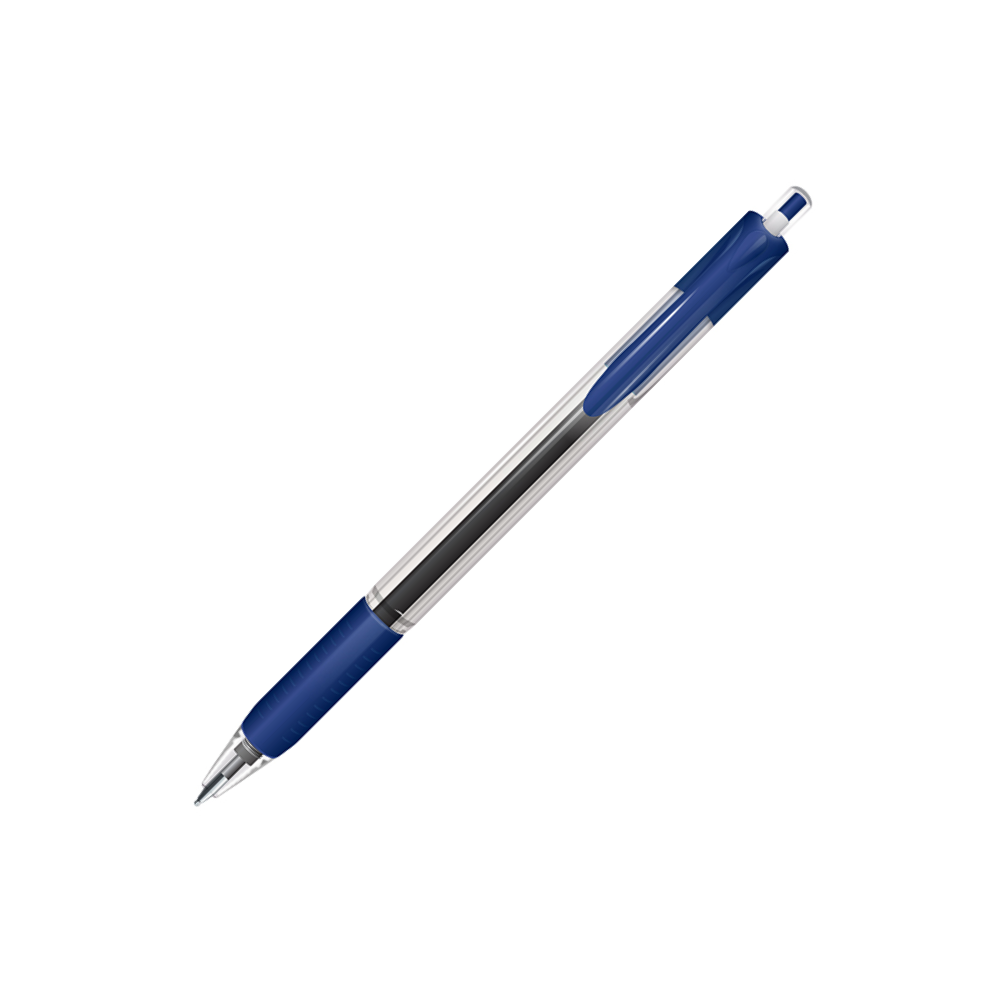 Caneta Esferográfica CIS Trik Grip Retratil 1.0 mm Corpo Triangular