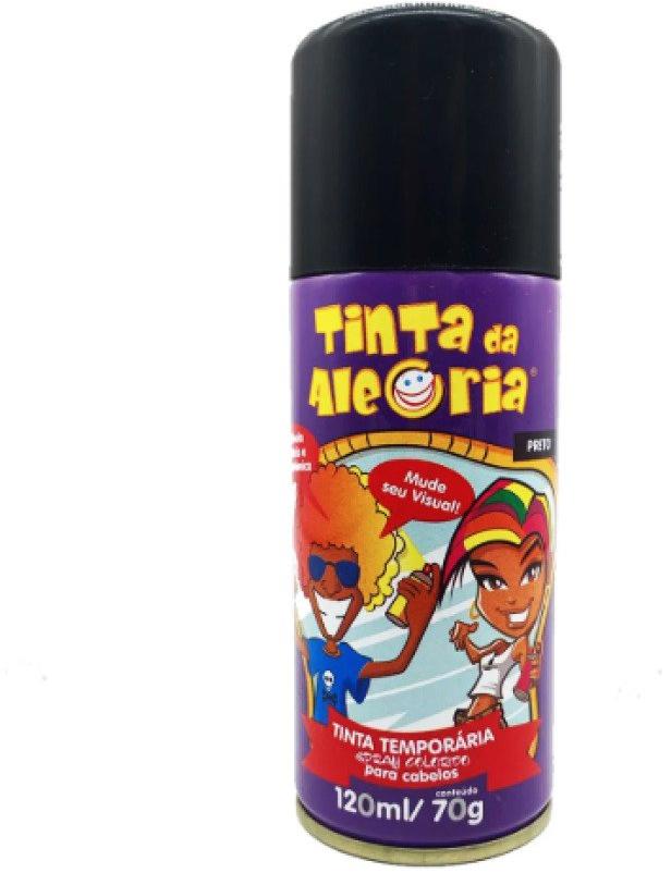 Tinta da Alegria Spray Colorido 150 ml Carnaval Preto