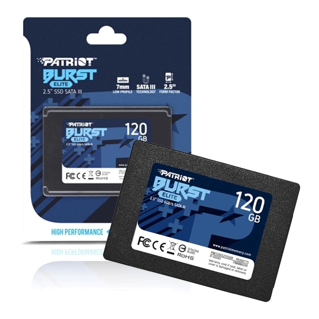 SSD 120GB Sata 3 2,5" Patriot PBE120GS25SSDR Leitura 450Mbps Gravação 320Mbps