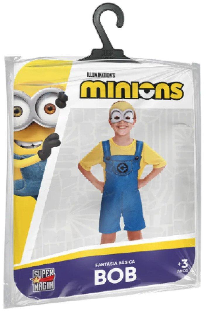 Fantasia Minions Bob Básica Tam P Super Magia