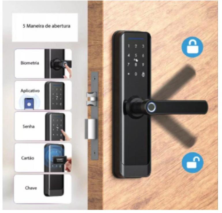 INSTALAÇÃO INCLUSA Fechadura Digital Inteligente Biométrica Ekaza EKAVT229Z