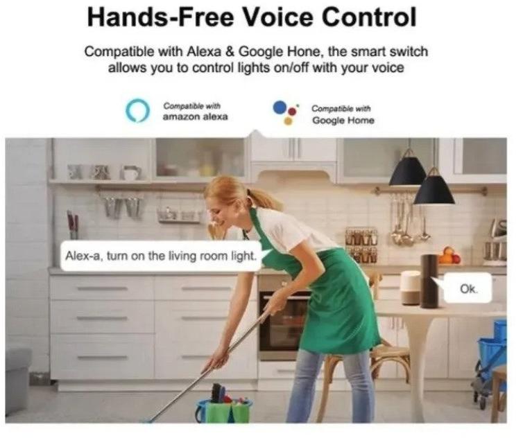 Interruptor de Luz Smart 3 Teclas Branco Wi-Fi RF 433 Mhz SONOFF TX T2US3C