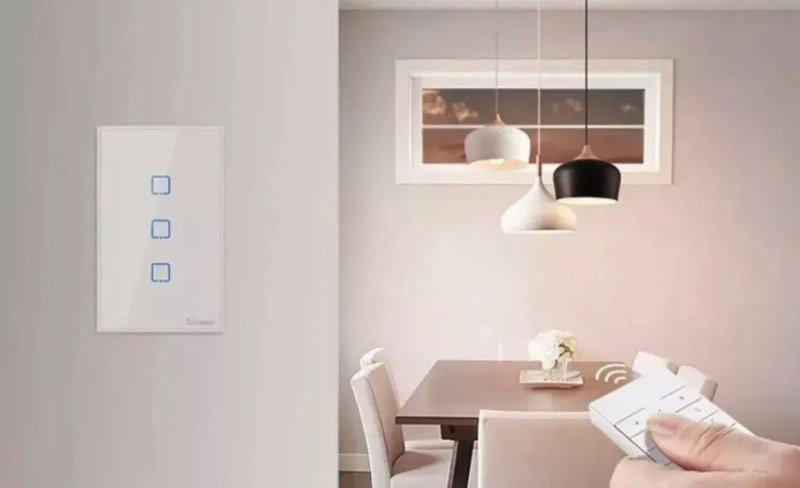 Interruptor de Luz Smart 3 Teclas Branco Wi-Fi RF 433 Mhz SONOFF TX T2US3C