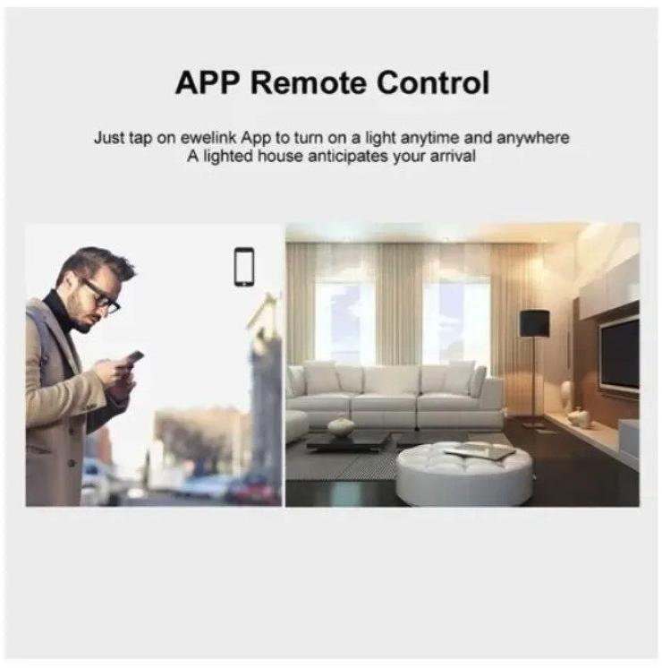 Interruptor de Luz Smart 3 Teclas Branco Wi-Fi RF 433 Mhz SONOFF TX T2US3C