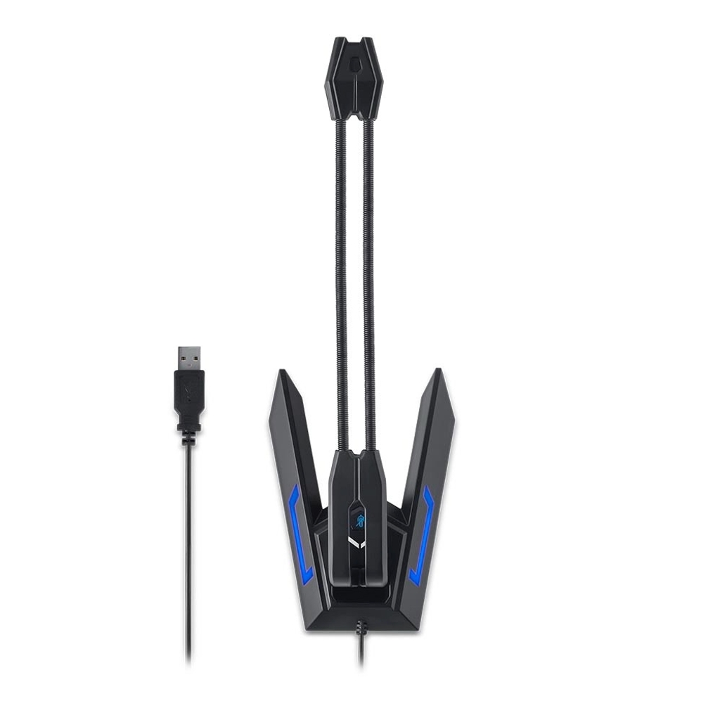 Microfone de Mesa Flexível Gamer Olier Omnidirecional USB Preto Multilaser - PH255