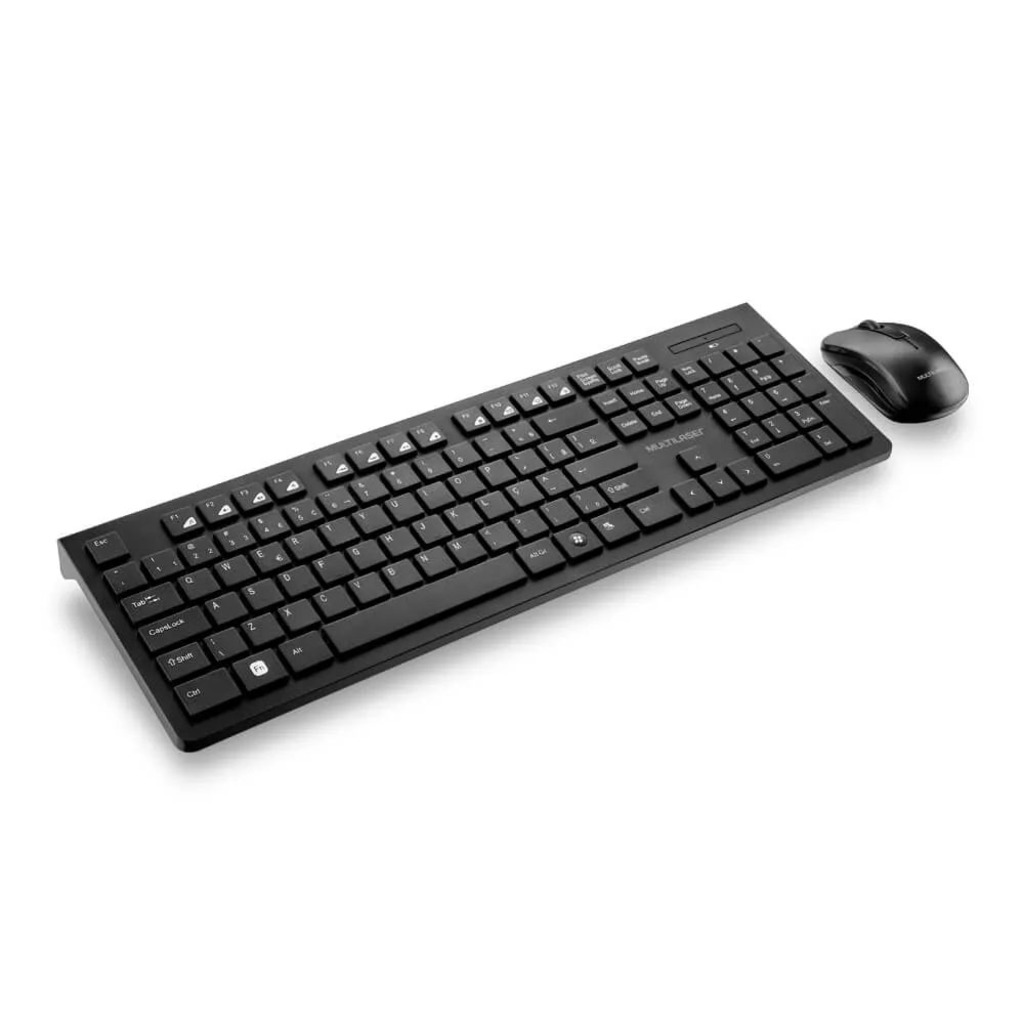 Kit Teclado + Mouse sem Fio Multimídia Multilaser Preto - TC212