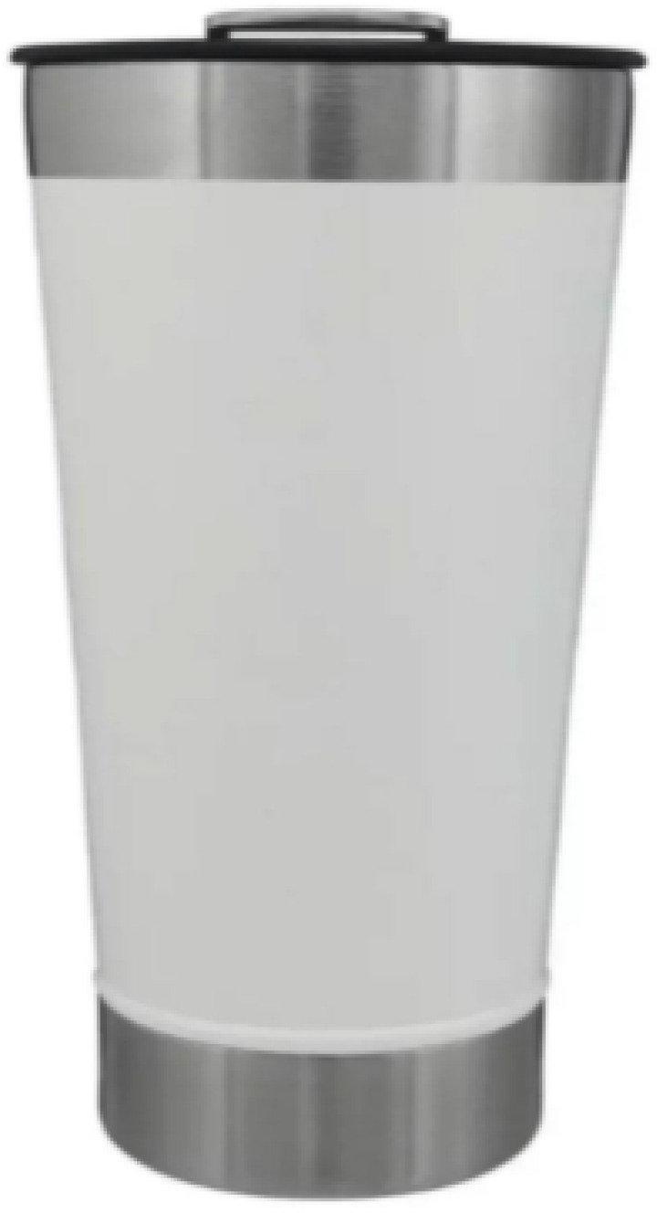 Copo Térmico Seleção Brasil 473 ml Aço Inox Com Tampa e Abridor Branco