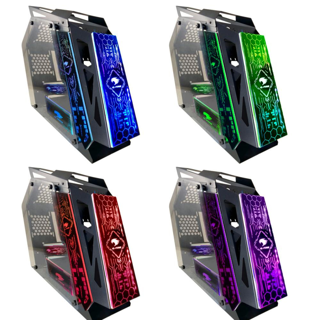 Gabinete Gamer Pixxo GS Lumine Preto sem Fonte e Cooler Led RGB com Lateral de Vidro - CGLKL06G