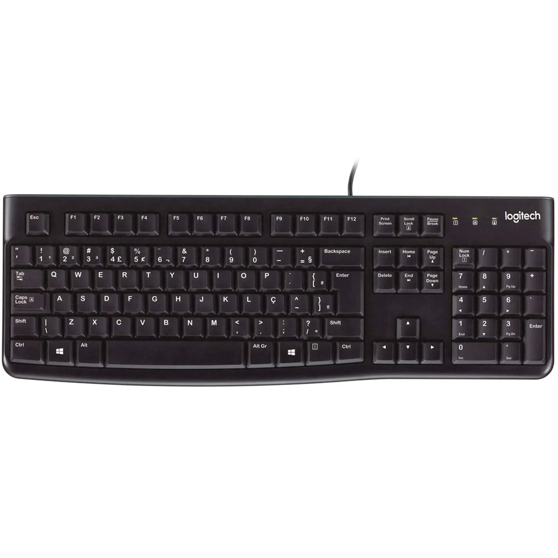 Teclado com Fio Logitech K120 USB ABNT2 - Preto