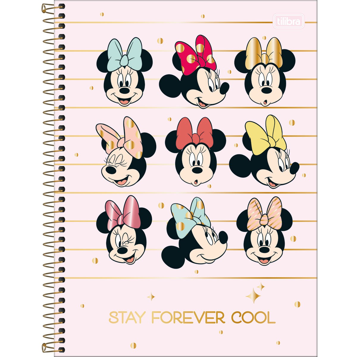 Caderno Universitário Tilibra Minnie Espiral Capa Dura 160 Folhas 10 Matérias Sortido