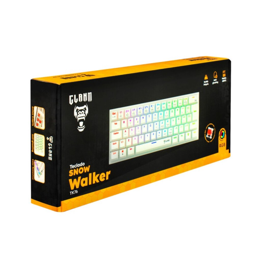 Teclado USB Slim Gamer Clanm Branco Mini Compacto Snow Walker Potencial Suprimentos  - 11900 - Vendido Unitário