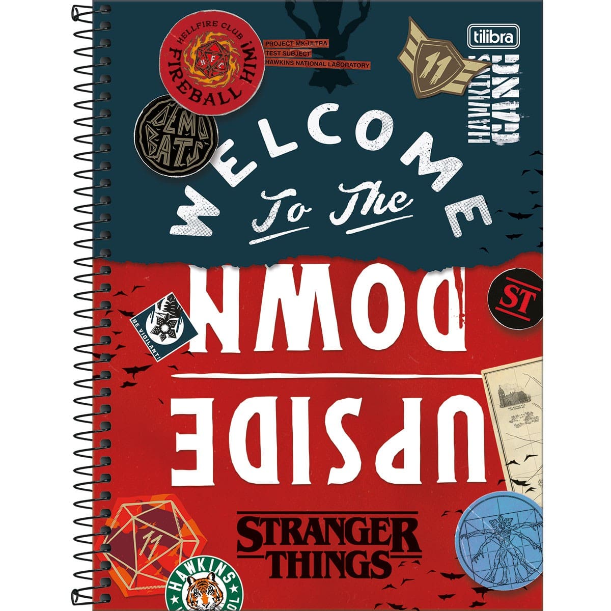 Caderno Espiral Tilibra Capa Dura Universitário Stranger Trings 80 Folhas 1x1 Sortido