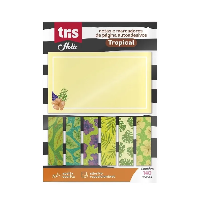 Kit Bloco Autoadesivo TRIS Hplic Trop com 140 Folhas