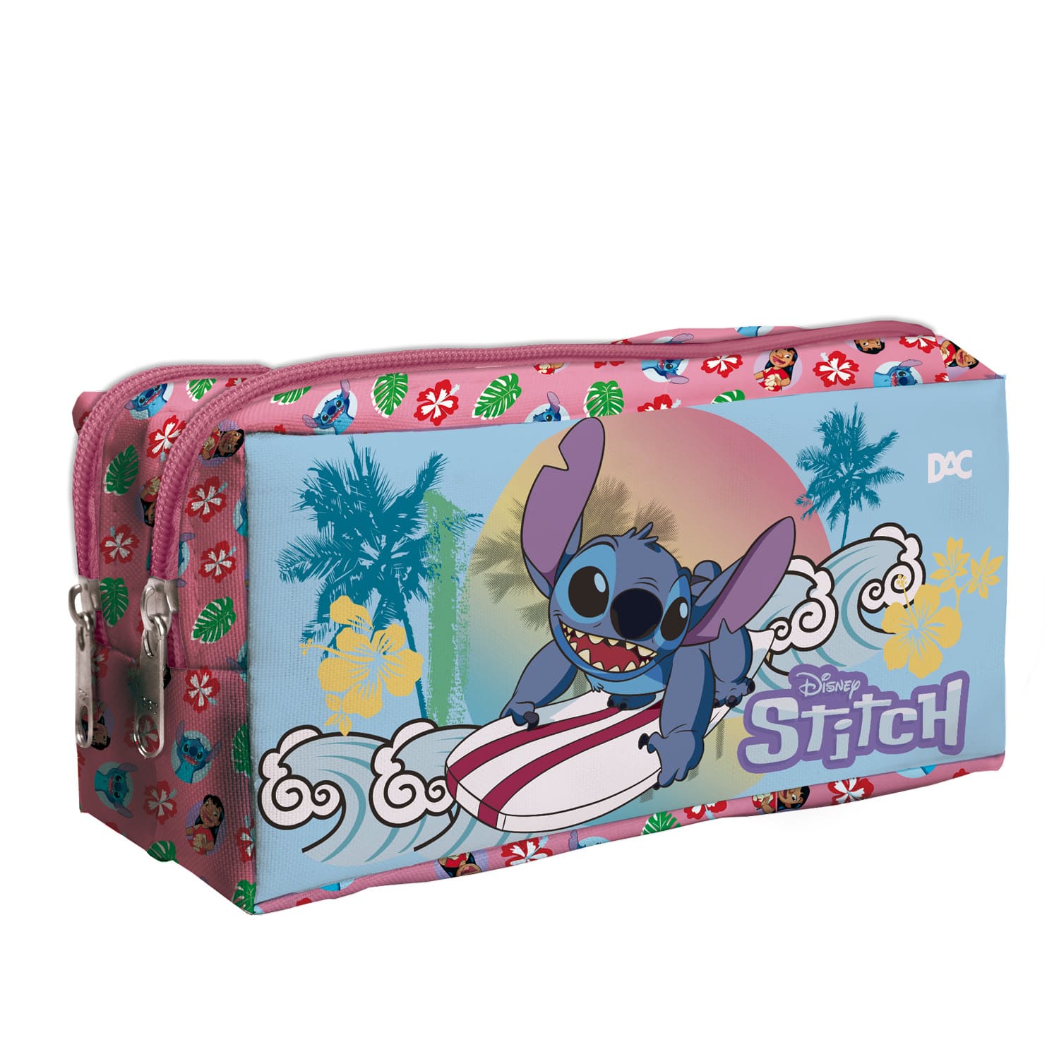 Estojo Escolar DAC Stitch Duplo Grande em Tecido