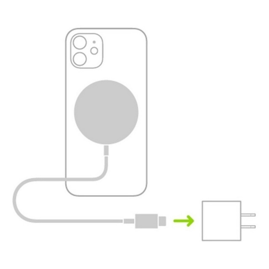 Carregador sem Fio com Qi Entrada Type-C Compatível iPhones Branco Exbom - TQI-F20 - 4036