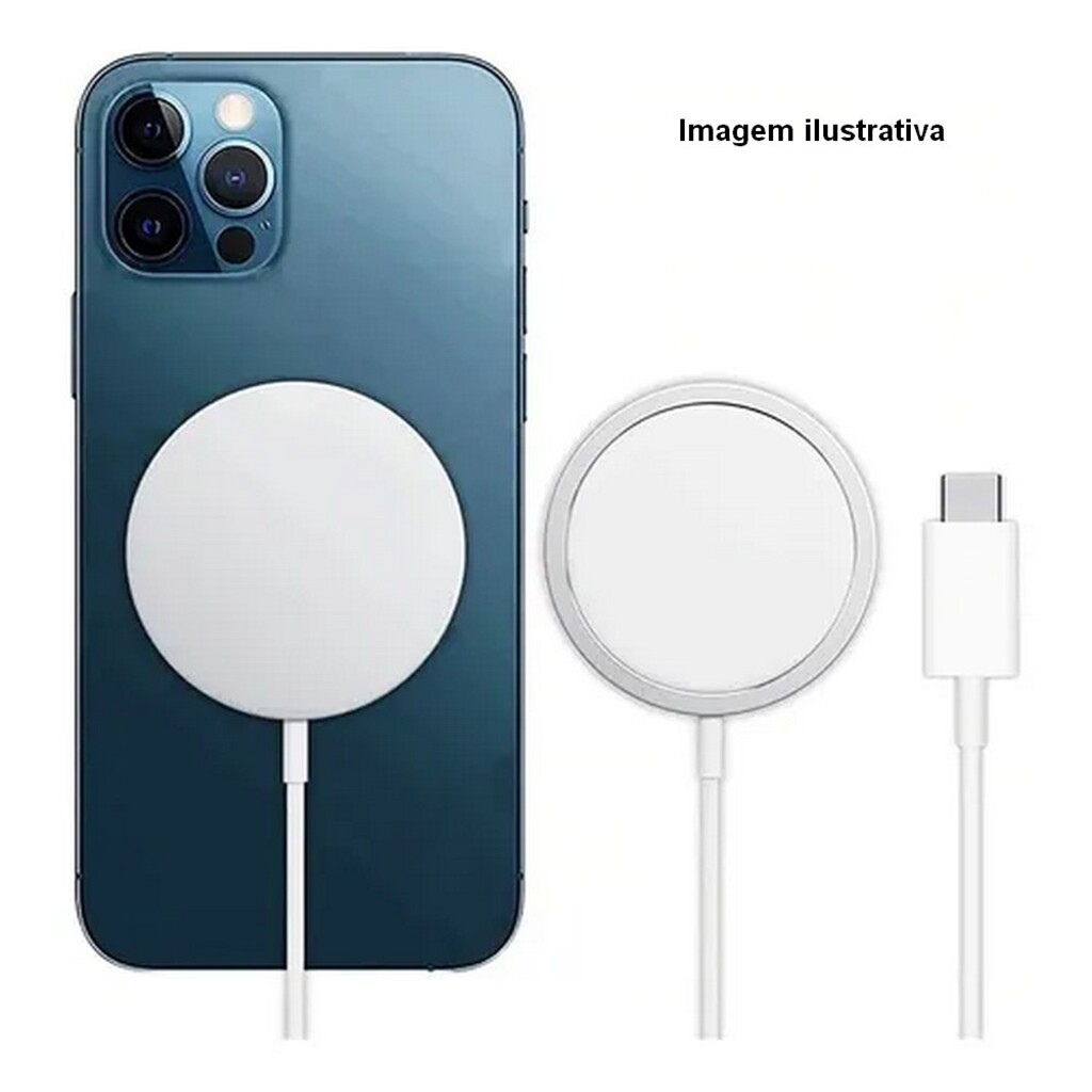 Carregador sem Fio com Qi Entrada Type-C Compatível iPhones Branco Exbom - TQI-F20 - 4036