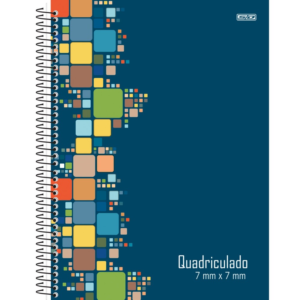 Caderno São Domingos Quadriculado Capa Dura Espiral 80 Folhas 7 mm