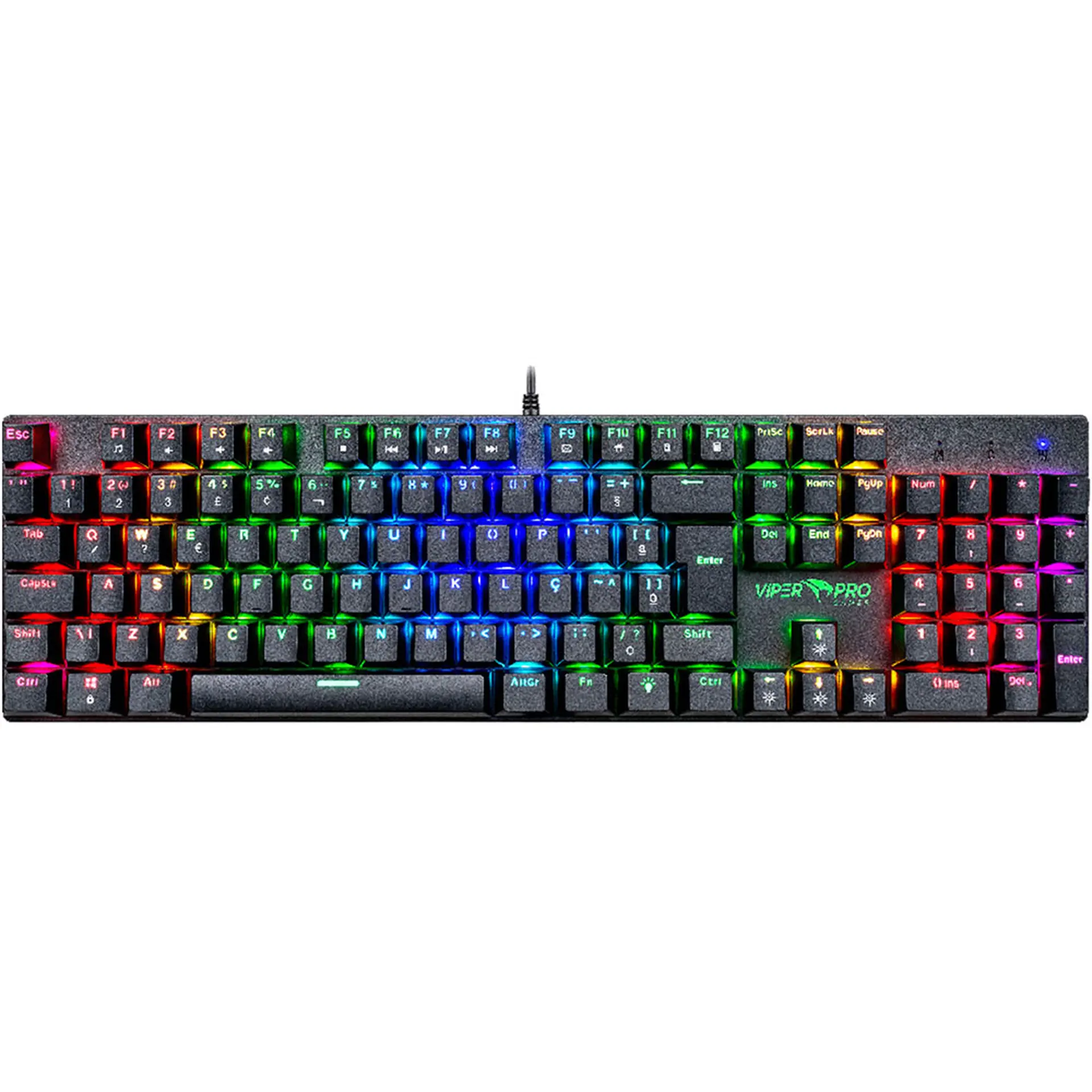 Teclado Gamer Viper Pro Mamba Mecânico Red Switch Com RGB ABNT2 - Preto/Vermelho - Bivolt