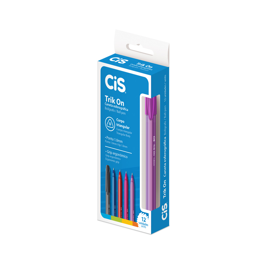 Caneta Esferográfica CIS Trik On 1.0mm Lilás