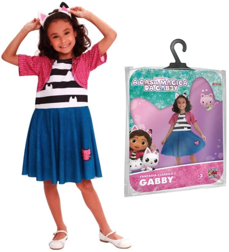 Fantasia Infantil Casa Mágica Da Gabby Tam P Tiara Inclusa Super Magia