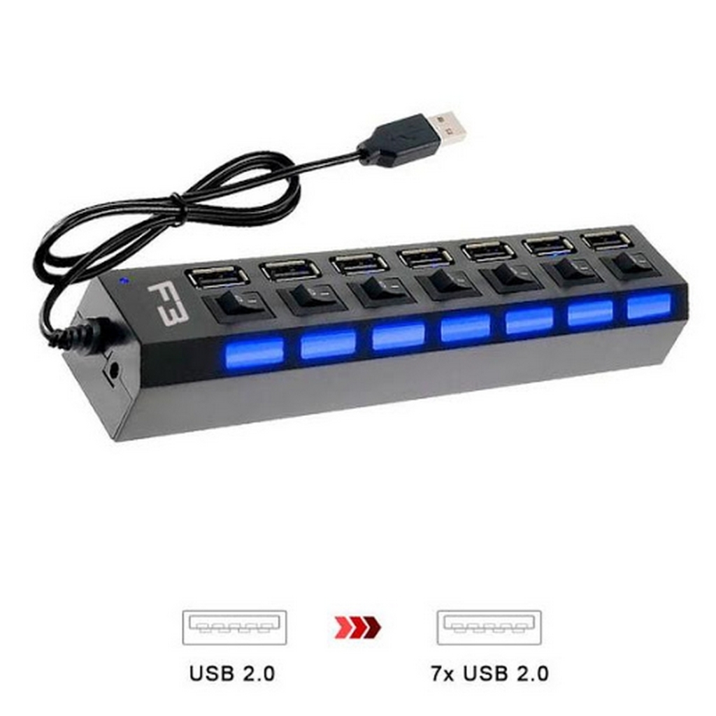Hub USB 2.0 7 Portas Chaveada JC-HUB701 F3 - 604