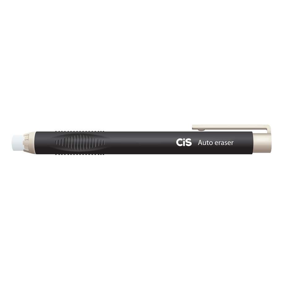 Borracha Caneta CIS Auto Eraser com Grip Ergonômico e Corpo Preto