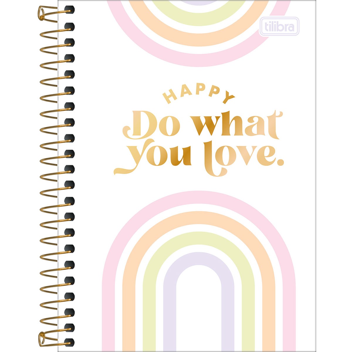 Caderneta Tilibra Espiral 1/8 Happy Colors Capa Dura 80 Folhas