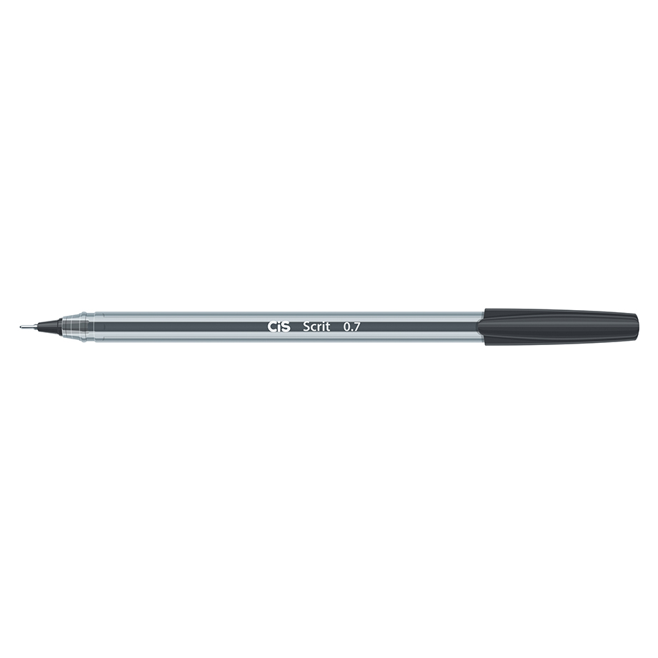 Caneta Esferográfica CIS Scrit Ponta Agulha 0.7 mm Super Leve Preta