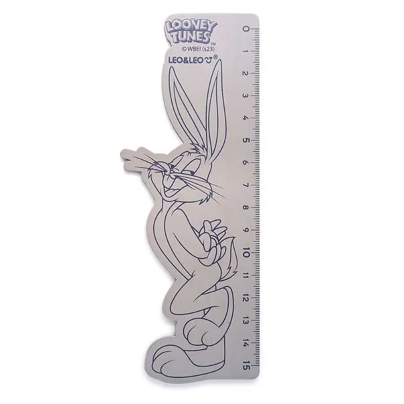 Régua Leo e Leo de Madeira Lonney Tunes 15cm Unidade