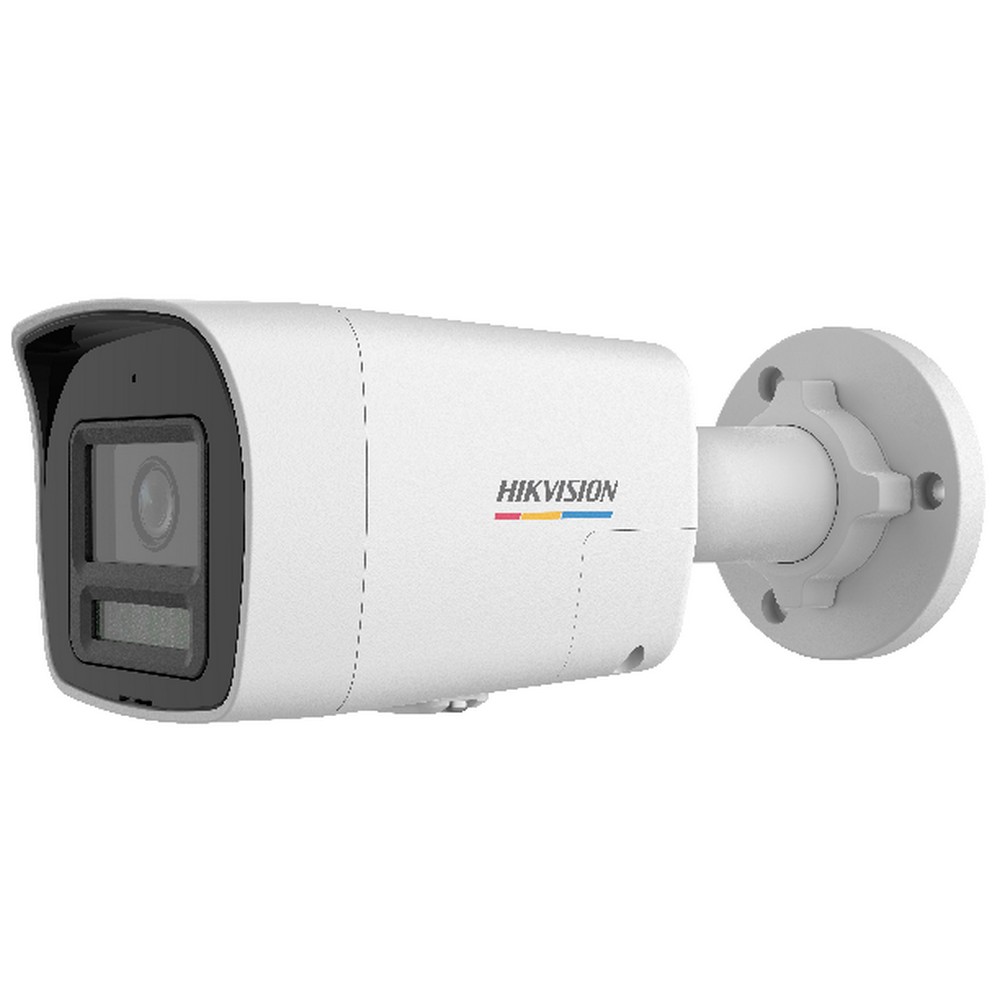 Câmera CFTV IP PoE DS2CD1047G2HLIUF SRB Bullet 4MP ColorVu 30m 2,8mm Microfone Embutido Alarme Strobo Hikvision