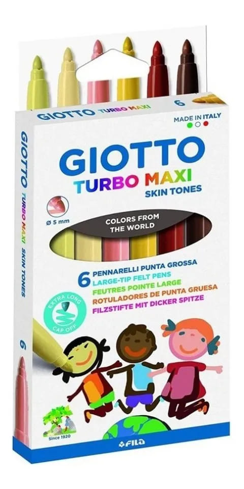 Caneta Hidrocor Giotto 6x1 Turbo Maxi Tons Pele