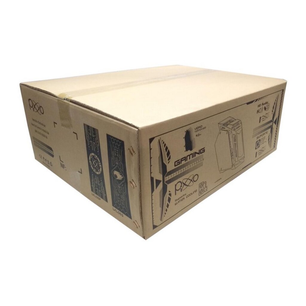 Gabinete Gamer GS Lumine Pixxo Preto sem Fonte e Cooler Led RGB com Lateral de Vidro - LKS06S