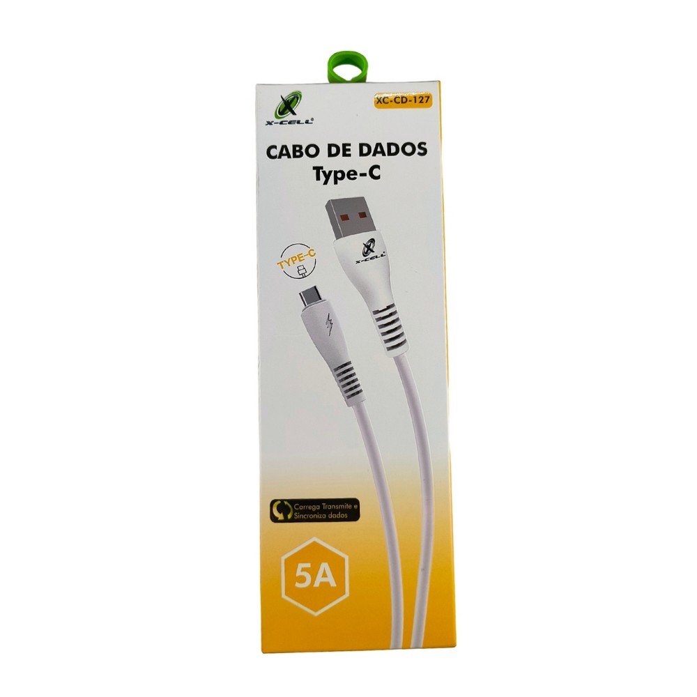 Cabo USB A Macho Type-C 1m 5.0A Branco X-Cell XCCD127