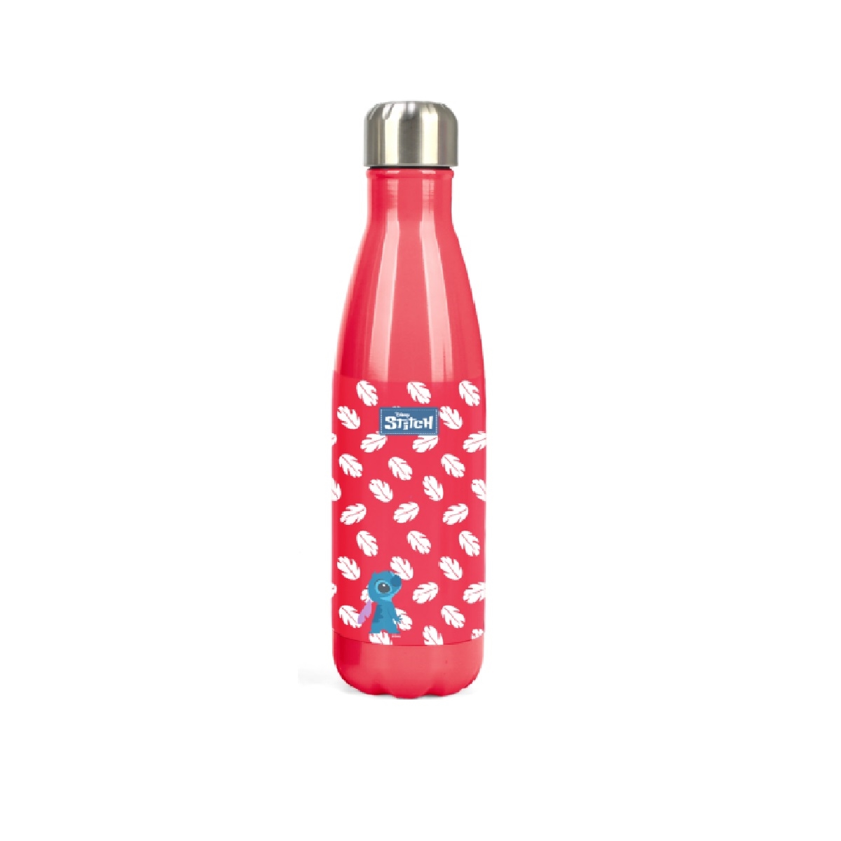 Garrafa Luxcel Stitch Aço Inox 500 ml Vermelha
