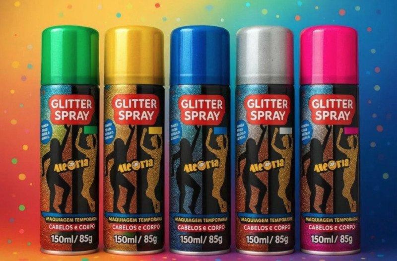 Glitter Spray Cabelo e Corporal 150 ml Da Alegria Carnaval Azul