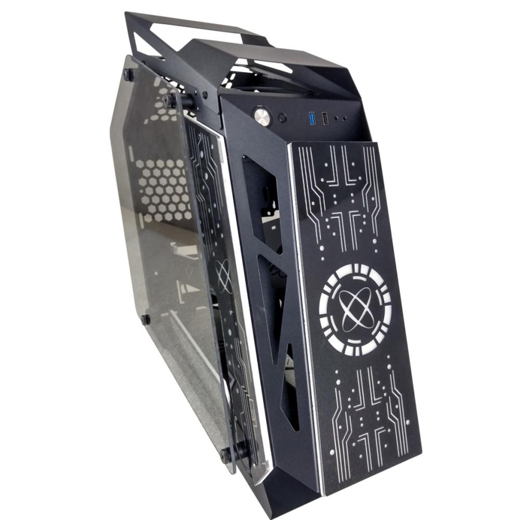 Gabinete Gamer GS Lumine Pixxo Preto sem Fonte e Cooler Led RGB com Lateral de Vidro - LKL06P