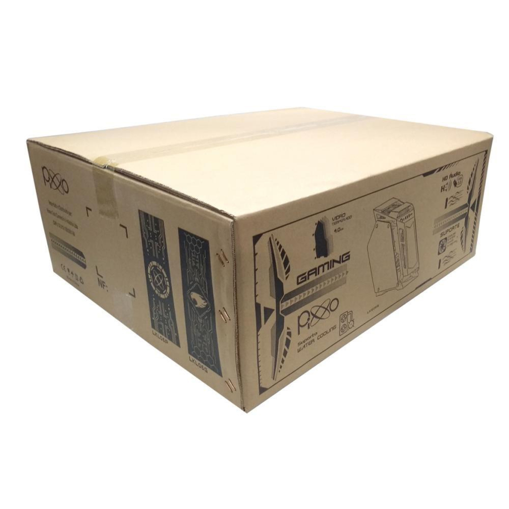 Gabinete Gamer GS Lumine Pixxo Preto sem Fonte e Cooler Led RGB com Lateral de Vidro - LKL06P