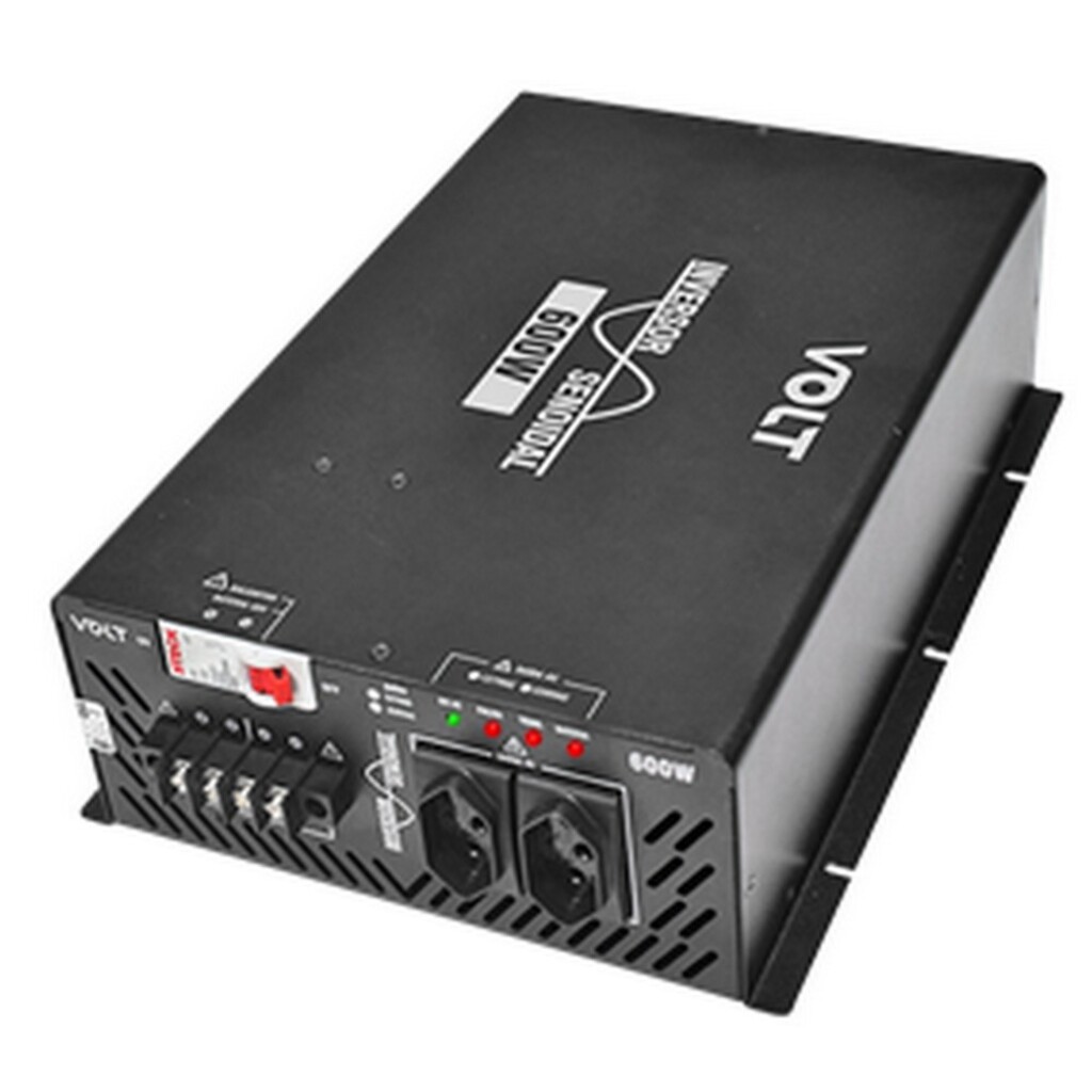 Inversor de Potência Senoidal 600W - Converte VDC 48 Volts para AC 127 Volts- 2 Tomadas - Volt 37.03.005