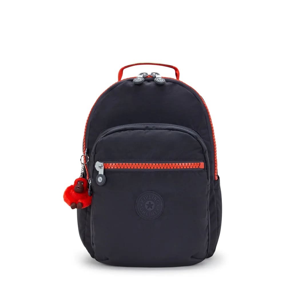 Mochila Kipling Seoul Iron Bold Zip Grande Azul