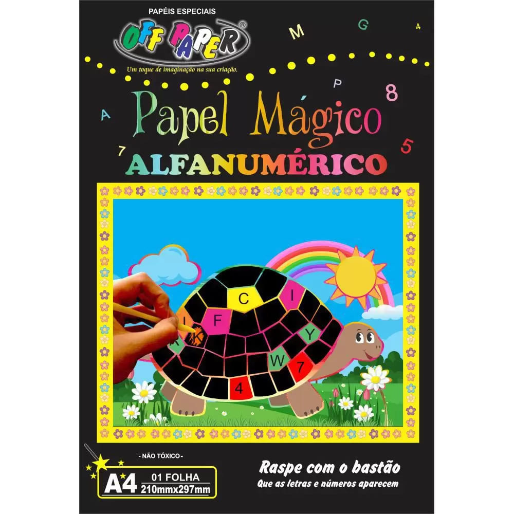 Papel Off Paper Magico Alfanumérico A4 1 Folha com Bastão