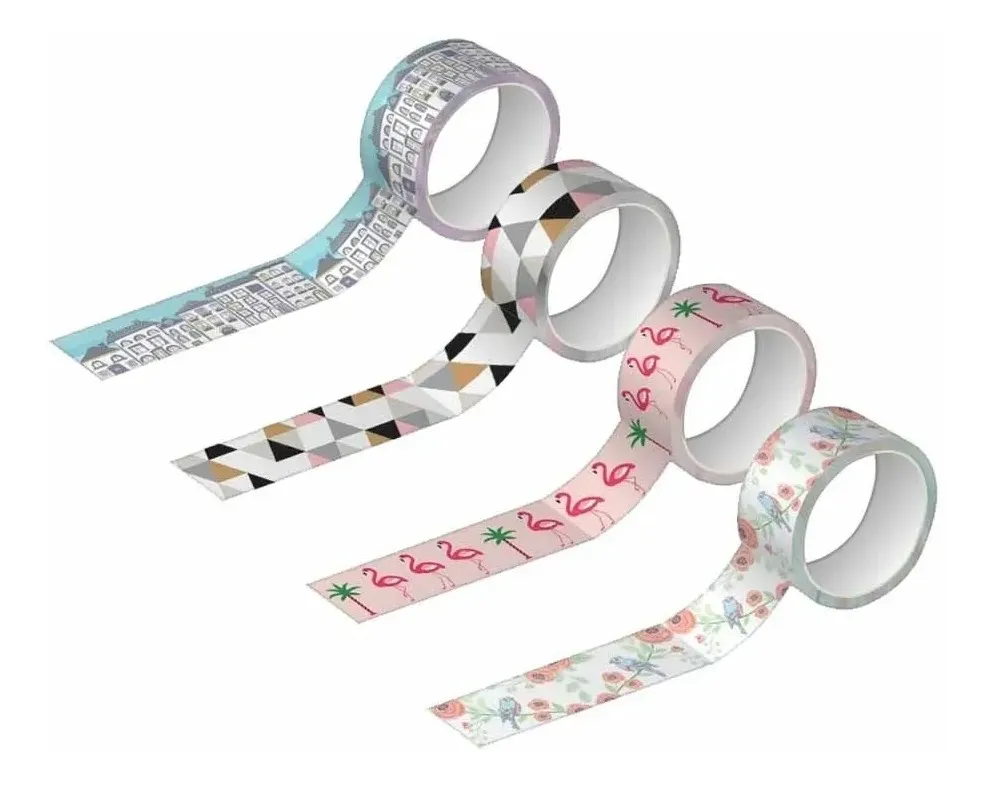 Fita Adesiva Tilibra Washi Tape Estampada 15mm x 10m Sortidas