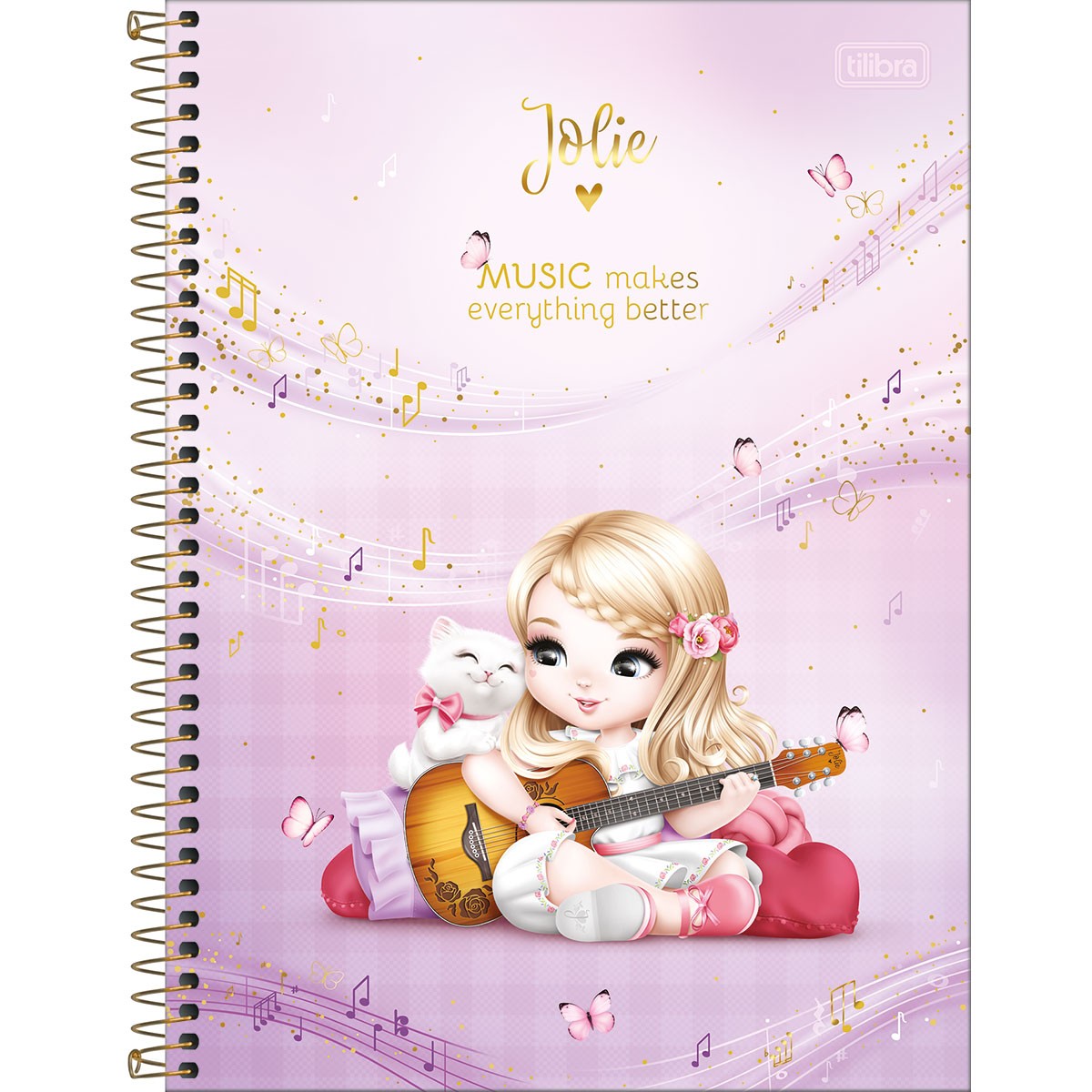 Caderno Universitário Tilibra Jolie Espiral Capa Dura 80 Folhas 1 Matéria Sortido