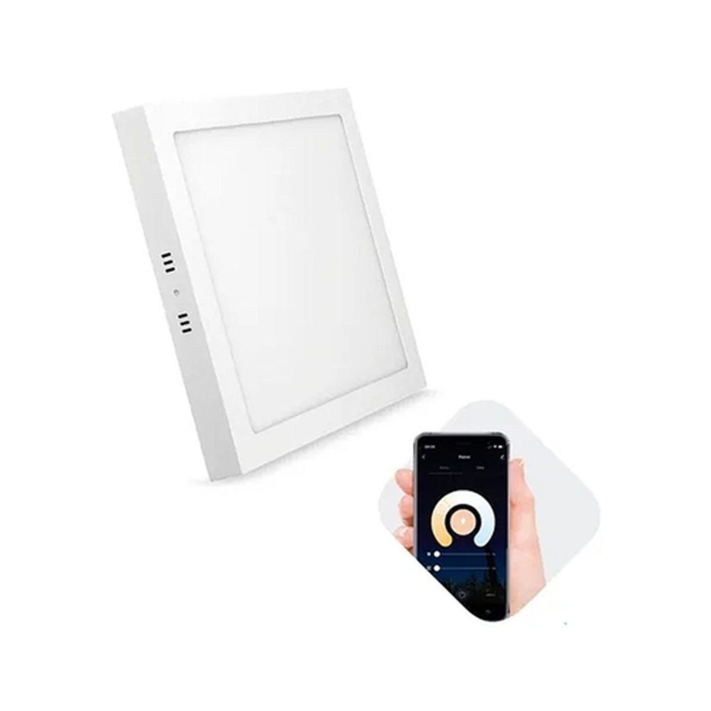 Luminária Plafon 18W LED Smart Wi-Fi Quadrado de Sobrepor Bivolt Elgin - 48D18WSQWIFI - Compativel com Alexa e Google Home