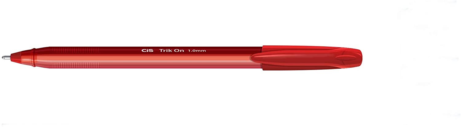 Caneta Esferográfica CIS Trik On Corpo Triangular 1.0mm Vermelha