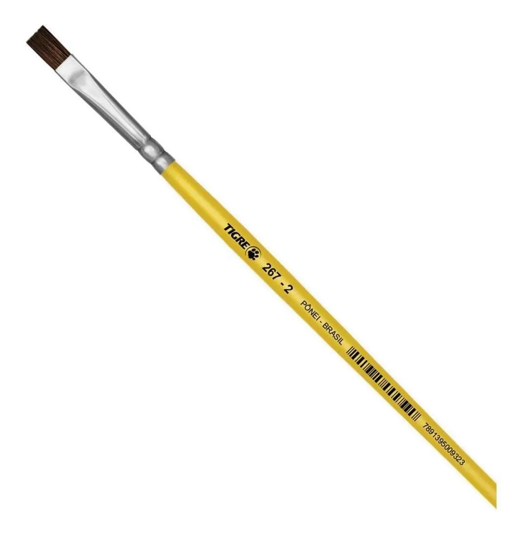 Pincel Chato Tigre 267 NR 02