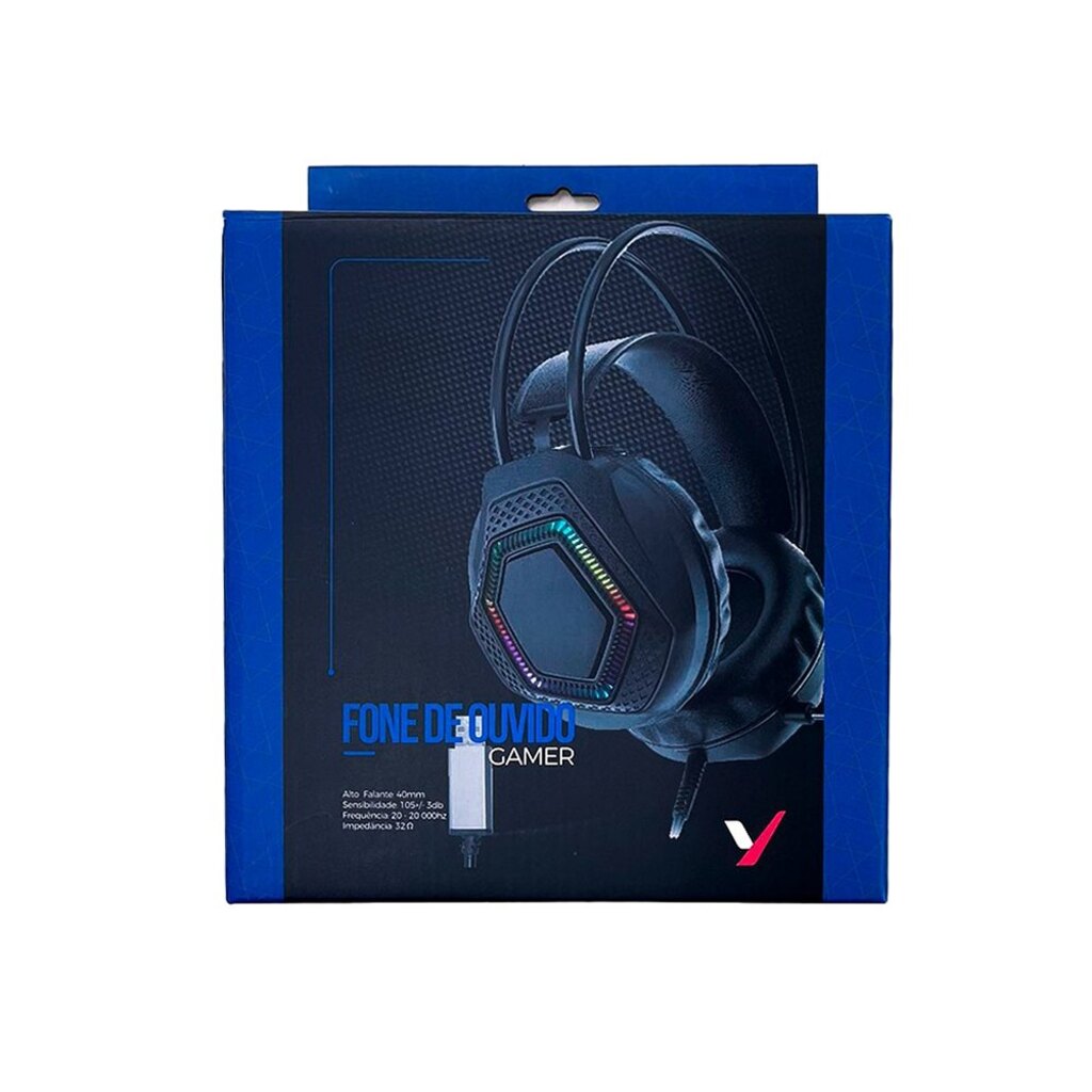 Fone de Ouvido Gamer Headset Luminous Yakao Preto Conexão USB com Microfone  - 73139608