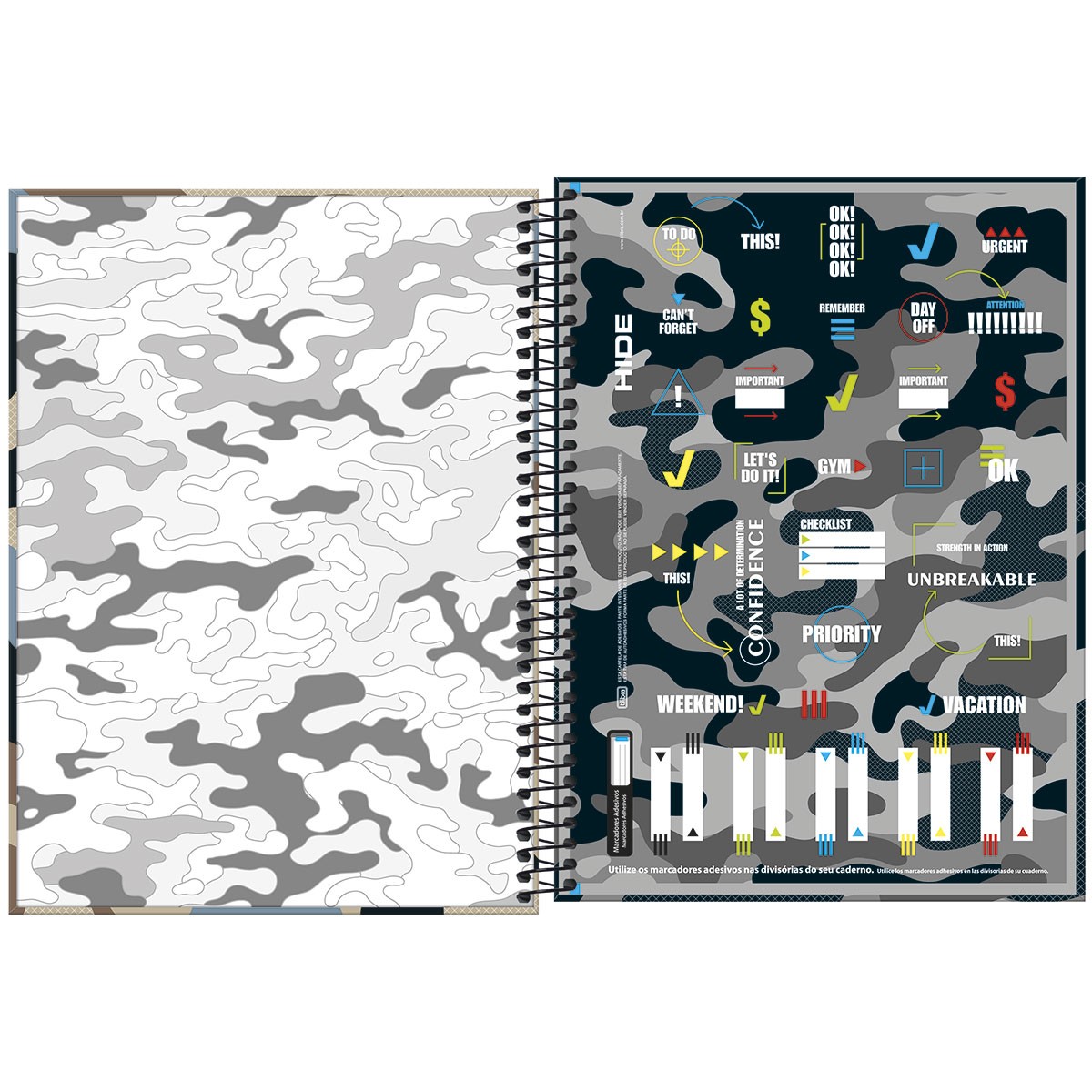Caderno Universitário Tilibra Connect Hide Capa Dura 256 Folhas 16 Matérias Sortido