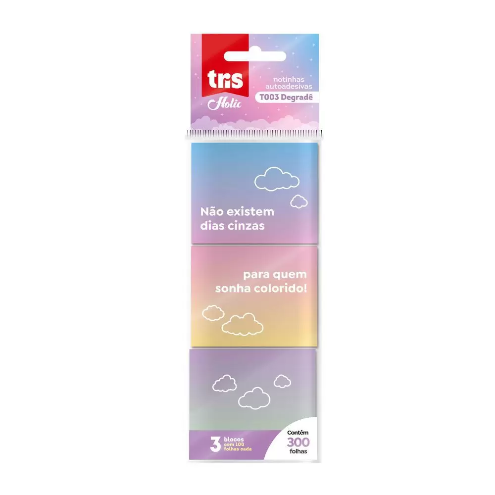 Bloco Adesivo TRIS Auto-adesivo 50x40mm T003 Degradê