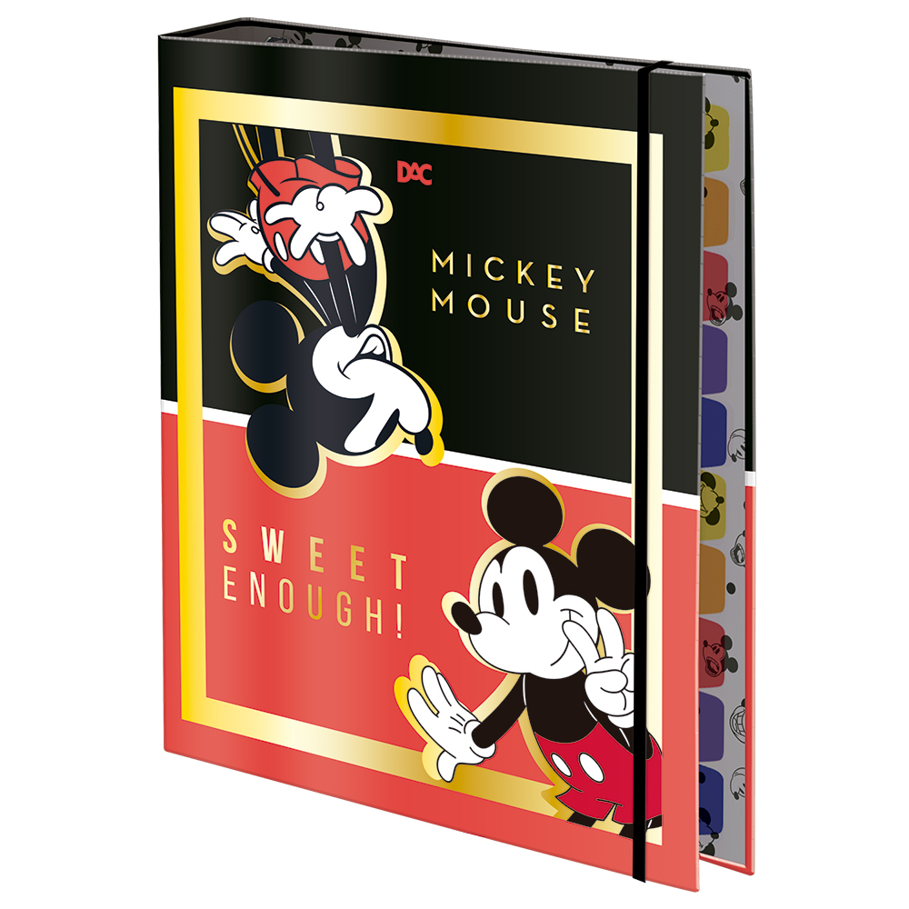 Fichário DAC Disney Mickey Universitário Grande com Fechamento em Elástico