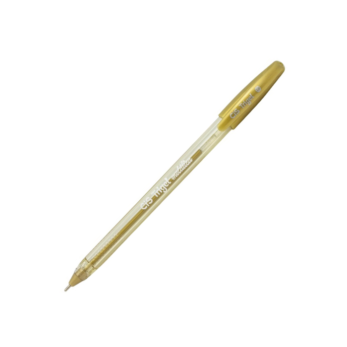 Caneta em Gel CIS Trigel Metálica 1.0 mm Corpo Triangular